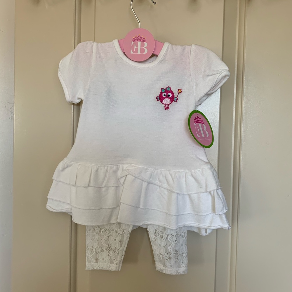 NEW with TAGS ! Designer White baby girl set